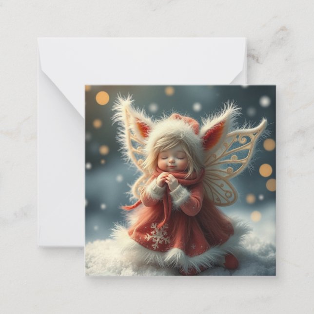 Cute fluffy christmas  Fairy Card (Front)