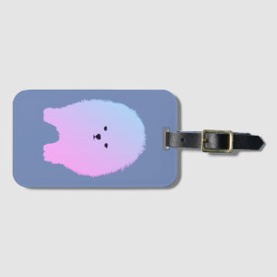 Cute Fluffy Dog  Card Slot Luggage Tag