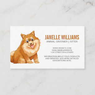 Cute Fluffy Dog Panting and Smiling Business Card