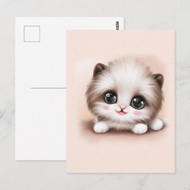 Cute Fluffy Furr Ball Kitten Postcard (Front/Back)