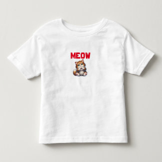 Cute Fluffy Kitten with Heart Gesture | Adorable Toddler T-shirt