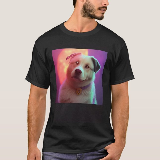 Cute Fluffy Labrador Retriever Beagle Dog Sunset P T-Shirt (Front)