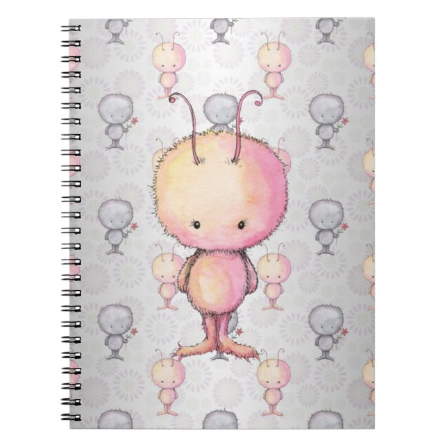 Cute Fluffy Monsters Notebook (Front)