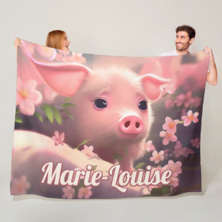 Cute Fluffy Pig Fleece Blanket