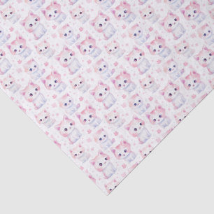 Cute Fluffy Pink Kittens Tissue Paper
