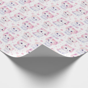 Cute Fluffy Pink Kittens  Wrapping Paper