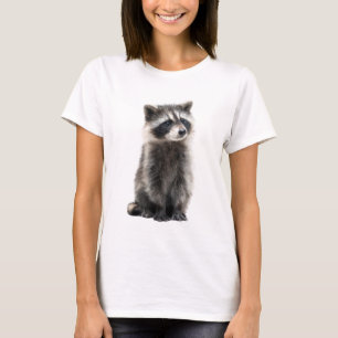 Cute Fluffy Raccoon Bandit Portrait Women T-Shirt
