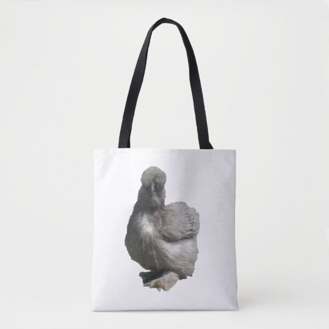 Cute Fluffy Rare Breed Blue Silkie Chicken Tote Bag (Front)