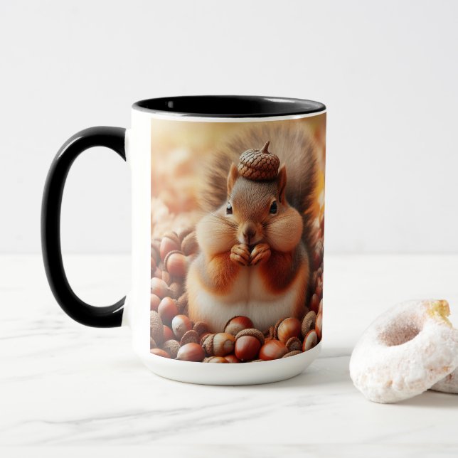 Cute Fluffy Squirrel  Mug (With Donut)