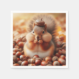 Cute Fluffy Squirrel  Napkin
