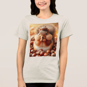 Cute Fluffy Squirrel Tri-Blend Shirt