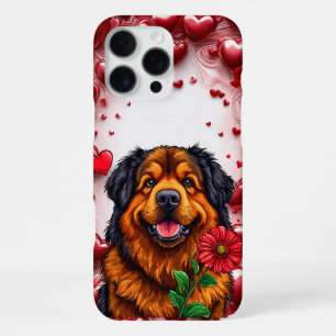 Cute Fluffy Valentine’s Day Puppy Lover Gift iPhone 16 Pro Max Case