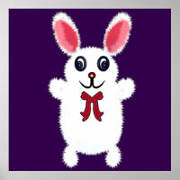 Cute Fluffy White Bunny Rabbit with Red Bow - Chri