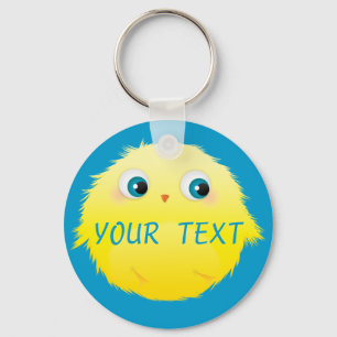 Cute Fluffy Yellow Bird Keychain