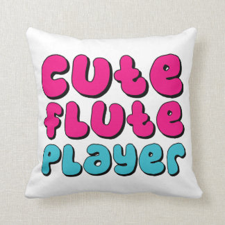Cute Flute Player Throw Pillow