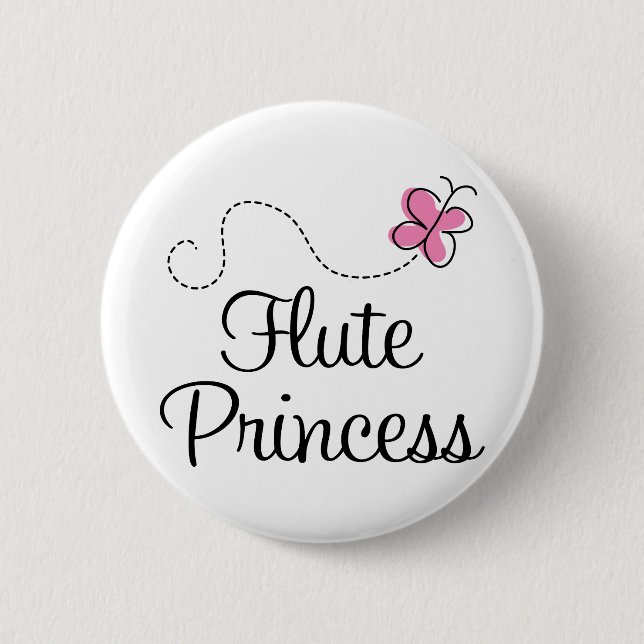 Cute Flute Princess 2 Inch Round Button (Front)