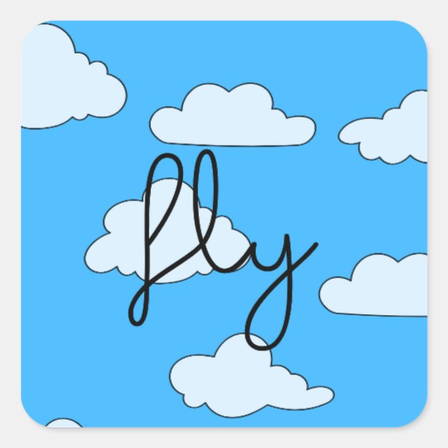 Cute Fly Sky Clouds Sticker (Front)