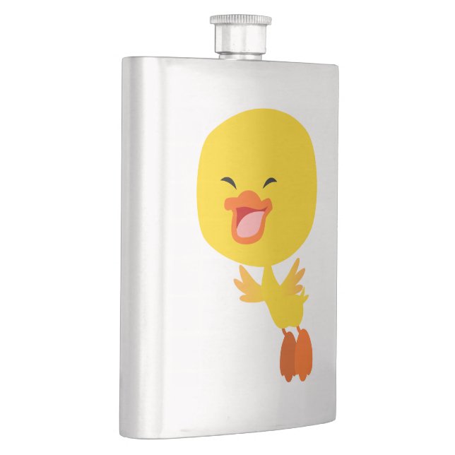 Cute Flying Cartoon Duckling Classic Flask (Right)