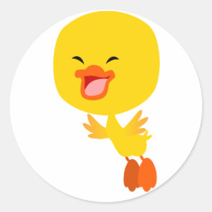 Cute Flying Cartoon Duckling Sticker