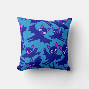 Cute Flying Halloween Bats Throw Pillow