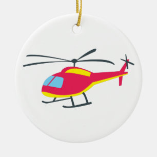 Cute Flying Helicopter Ceramic Ornament