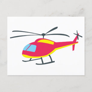 Cute Flying Helicopter  Holiday Postcard