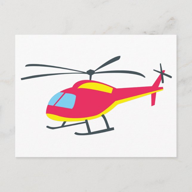 Cute Flying Helicopter  Holiday Postcard (Front)