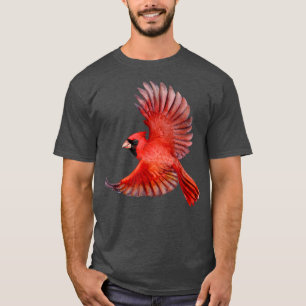 Cute Flying Northern Red Cardinal Bird Redbird Win T-Shirt