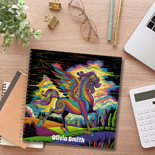 Cute Flying Pegasus Horse,Custom Sketchbook Notebook