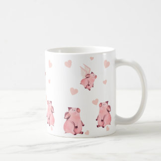 Cute Flying pig Winged Pink Pigs Coffee Mug