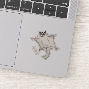 Cute flying sugar glider cartoon illustration