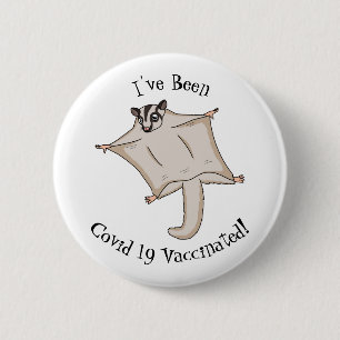 Cute flying sugar glider cartoon illustration  2 inch round button