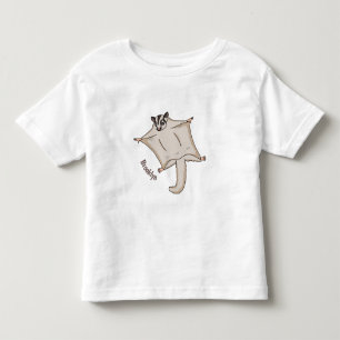 Cute flying sugar glider cartoon illustration toddler t-shirt