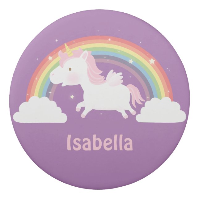 Cute Flying Unicorn and Rainbow Girls Eraser (Front)