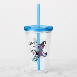 Cute Flying Witch Cat   Time To Fly Acrylic Tumbler