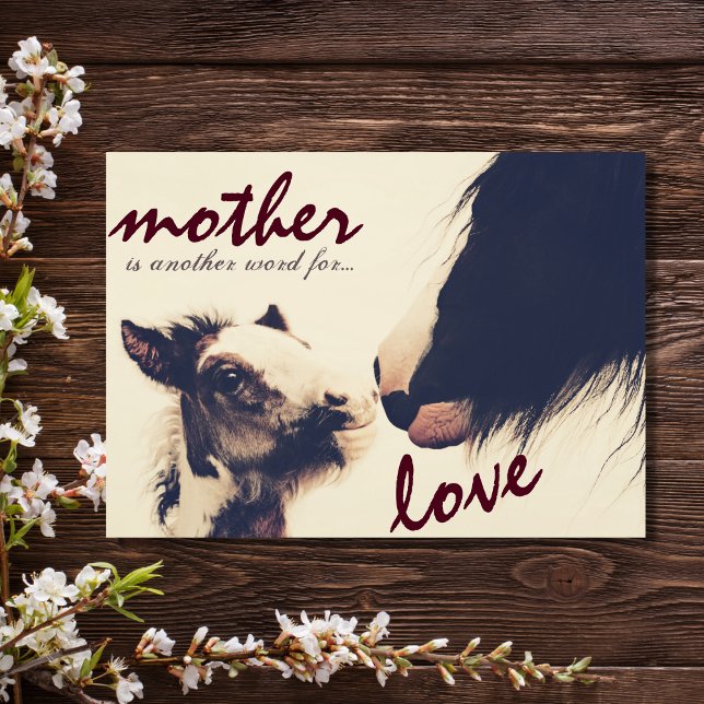 Cute Foal and Mare Horse Happy Mother's Day Card (Creator Uploaded)