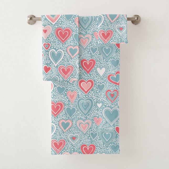 Cute Folk Floral Coeur Dusty Blue Blush Rose Girl (En situation)