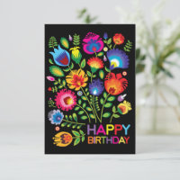 Cute Folklore Happy Birthday Card