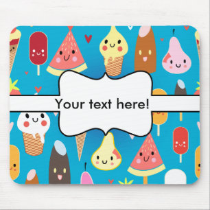 Cute food characters clipart mouse pad