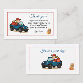 Cute Food Delivery Driver Thank You Card 