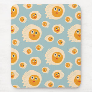 Cute Food - Kawaii Fried Eggs Pattern Mouse Pad