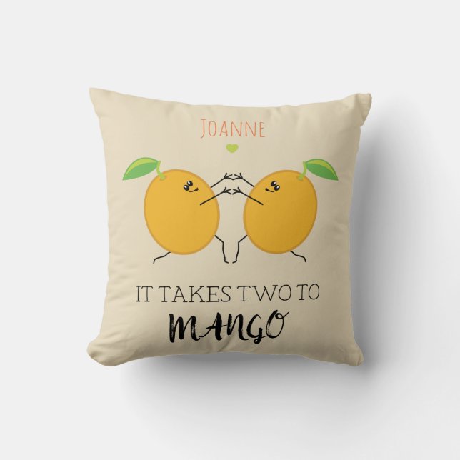 Cute Food Pun for Happy Couple Engagement Party Throw Pillow (Front)