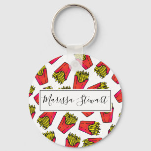 Cute Foodie French Fries Pattern Keychain