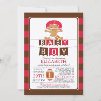 Cute Football Boys Baby Shower Invitation