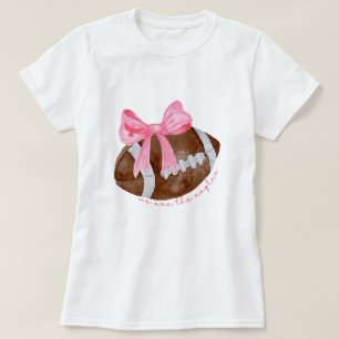  Cute Football Mom Shirt, Custom Mascot Bow Shirt, T-Shirt