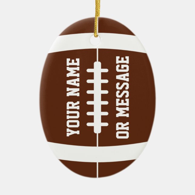 Cute Football Personalized Ornament (Front)