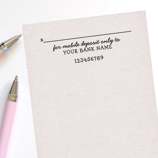Cute For Mobile Deposit Only Personal Self-inking Stamp (Creator Uploaded)