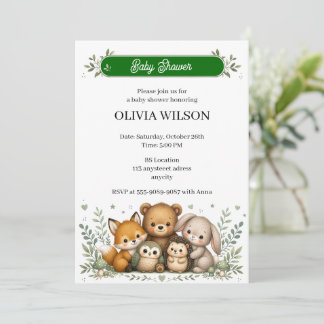 Cute Forest Animal Family Invitation