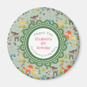 Cute Forest Animals Birthday Thanks Magnet