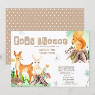  Cute Forest Animals Boys Baby Shower    Invitation